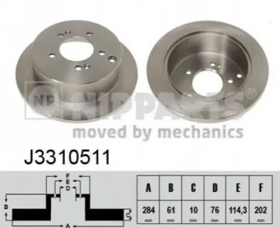 Тормозной диск NIPPARTS J3310511 Купить в Украине