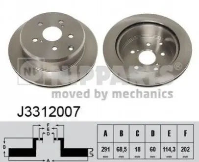 Тормозной диск NIPPARTS J3312007