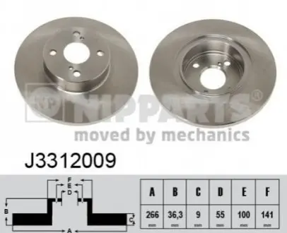 Тормозной диск NIPPARTS J3312009 Купить в Украине