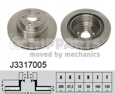 Гальмівний диск NIPPARTS J3317005 Купити в Україні