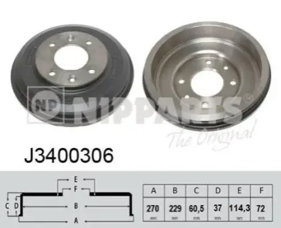 Тормозные барабаны NIPPARTS J3400306