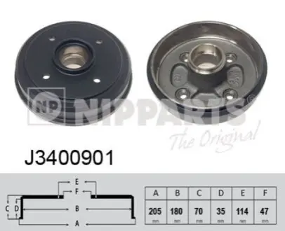 Тормозные барабаны NIPPARTS J3400901 Купить в Украине