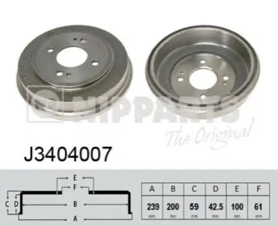 Гальмiвнi барабани NIPPARTS J3404007 Купити в Україні