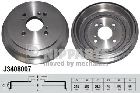 Гальмівний барабан NIPPARTS J3408007 Купити в Україні