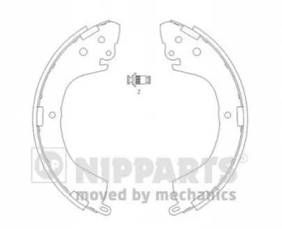 Колодки гальмівні (задні) Mitsubishi Colt/L200/L400 96- (барабанні) (270x53.8) NIPPARTS J3505040 Купити в Україні