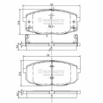 Колодки гальмівні (передні) Hyundai i30 07-12/Kia Cee'd 06-/Carens 02-/Cerato 09-/Soul 14 NIPPARTS J3600319 Купити в Україні