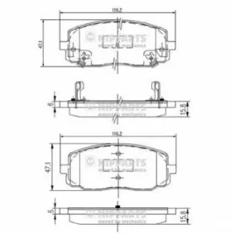 Колодки гальмівні (передні) Hyundai I10 08-/Kia Picanto 04 NIPPARTS J3600323