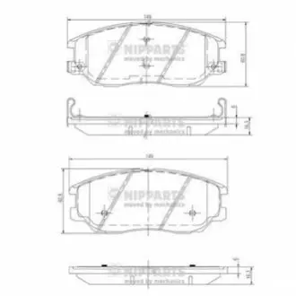 Колодки гальмівні (передні) Hyundai Tucson 04-/Sonata 05-10/Grandeur 05-/Kia Opirus 06 NIPPARTS J3600327 Купити в Україні