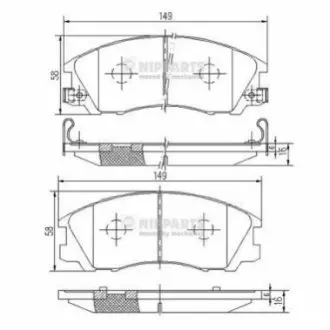 Колодки гальмівні (передні) Hyundai Terracan 01-06 NIPPARTS J3600534 Купити в Україні