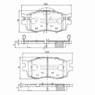 Колодки гальмівні (передні) Kia Rio II 05-/Hyundai i20 08-15/Accent 05-10 NIPPARTS J3600542 Купити в Україні