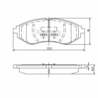 Колодки гальмівні (передні) Chevrolet Aveo/Daewoo Kalos 1.2-1.6 02 NIPPARTS J3600911