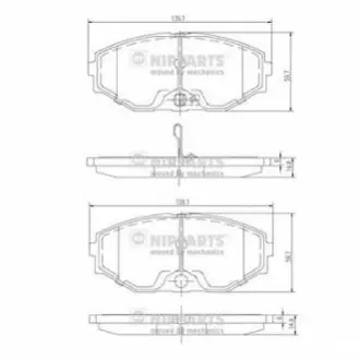 Фото Колодки гальмівні (передні) Nissan Maxima 2.0-3.0 V6 24V 00-03 NIPPARTS (J3601074) зображення 1