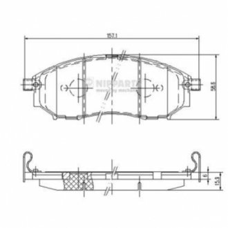 Гальмівні колодки - (41060EB325, 41060EG090, 41060CC090) NIPPARTS J3601094 (фото 1)