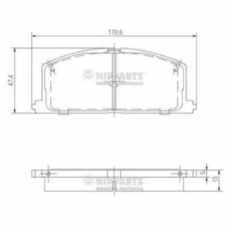 Колодки гальмівні (передні) Toyota Camry 82-91/Carina 82-01/Celica 85-93/Corolla 83-00 NIPPARTS J3602035