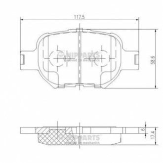 Гальмівні колодки, дискове гальмо (набір) NIPPARTS J3602091