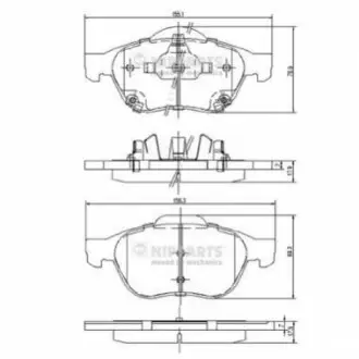 Колодки гальмівні (передні) Toyota Avensis 1.6-2.0/2.0TD 97-05 NIPPARTS J3602115