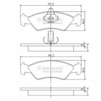Фото Колодки гальмівні (передні) Ford Fiesta 89-02 NIPPARTS (J3603049) зображення 1
