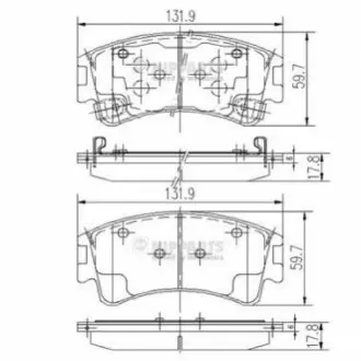 Колодки гальмівні (передні) Mazda 6 02-07 NIPPARTS J3603056