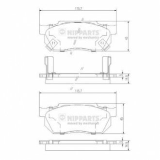 Тормозные колодки, дисковый тормоз.) NIPPARTS J3604019 (фото 1)