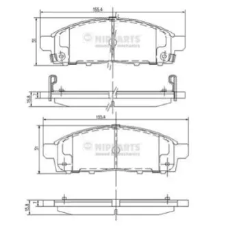 Колодки гальмівні (передні) Mitsubishi L200 05-/Pajero Sport II 08 NIPPARTS J3605050