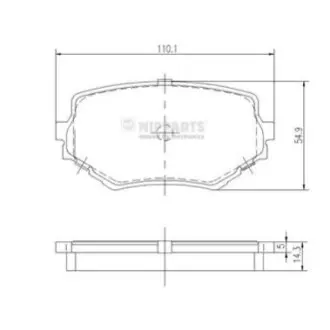 Колодки гальмівні (передні) Suzuki Grand Vitara 1.6-2.7 VVTi 98-06 NIPPARTS J3608017 Купити в Україні