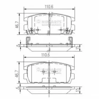 Колодки гальмівні (задні) Hyundai Terracan 01-06 NIPPARTS J3610511