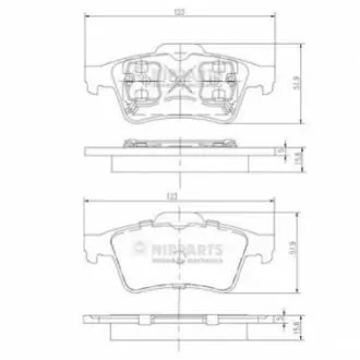 Комплект гальмівних колодок (задніх) Ford Connect 02 NIPPARTS J3611045 Купити в Україні