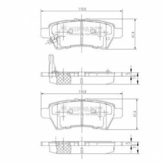 Гальмівні колодки, дискове гальмо (набір) NIPPARTS J3611050