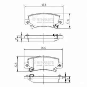 Колодки гальмівні (задні) Toyota Corolla 01-14 NIPPARTS J3612025 Купити в Україні