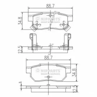Колодки гальмівні (задні) Honda Civic 87-01 (Akebono) NIPPARTS J3614004