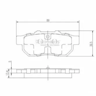 Колодки гальмівні (задні) Honda Civic V/VI 91-01/CRX II/Prelude III 87-92/Rover 93-05 NIPPARTS J3614007 Купити в Україні