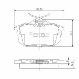 Колодки гальмівні (задні) Mitsubishi Colt 04-12/Space Star 98-04/Carisma 95-06/Volvo S40/V40 95-04 NIPPARTS J3615012