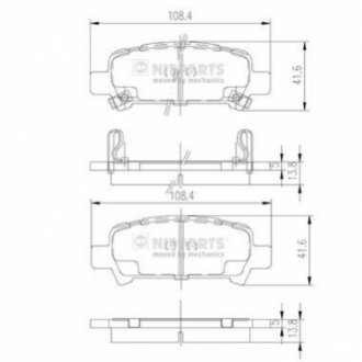 Гальмівні колодки, дискове гальмо (набір) NIPPARTS J3617002