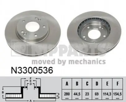 Тормозной диск NIPPARTS N3300536 Купить в Украине