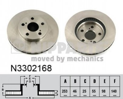 Гальмівний диск - (4351247040, 4351247050, 4351220470) NIPPARTS N3302168