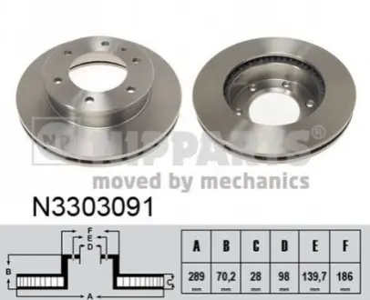 Гальмiвнi диски NIPPARTS N3303091 Купити в Україні