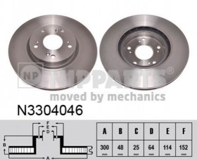 Тормозной диск NIPPARTS N3304046 (фото 1)