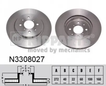 Тормозной диск NIPPARTS N3308027 Купить в Украине