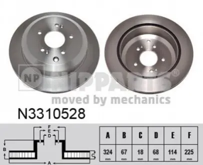 Тормозные диски NIPPARTS N3310528 Купить в Украине