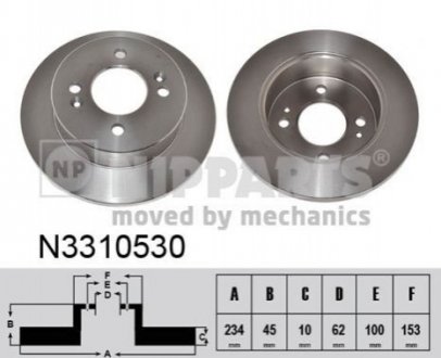 Тормозные диски задние NIPPARTS N3310530