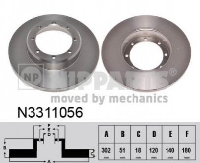 Гальмівний диск - (4320600Q0C) NIPPARTS N3311056 (фото 1)