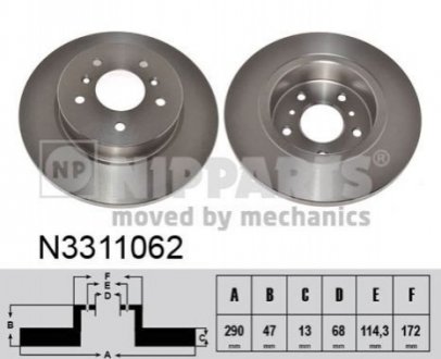 Тормозной диск - (432064EA0A, 432064EA0B) NIPPARTS N3311062