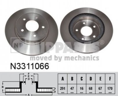 Гальмівний диск - (432064CE0A) NIPPARTS N3311066 (фото 1)