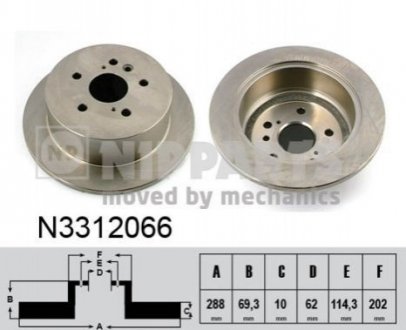 Гальмівний диск - (4243148040, 4243148041) NIPPARTS N3312066