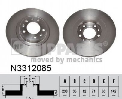 Гальмівні диски NIPPARTS N3312085
