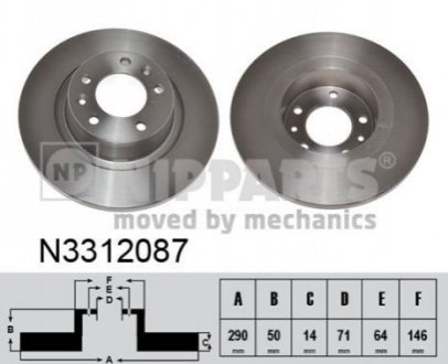 Гальмівні диски NIPPARTS N3312087