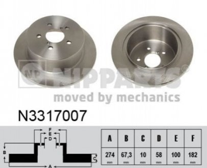 Гальмівний диск - (26700AG001, 26700AG000, 26700AG01A) NIPPARTS N3317007