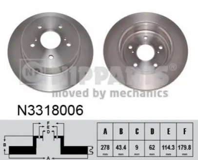 Тормозной диск NIPPARTS N3318006 Купить в Украине