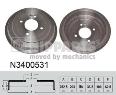 Фото Гальмiвнi барабани NIPPARTS (N3400531) зображення 1