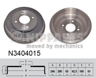 Гальмівний барабан NIPPARTS N3404015